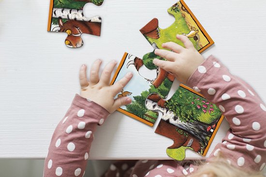 Gruffalo puzzel 4 in 1 puzzel educatief peuter speelgoed - kinderpuzzel 4x6x9x16 stukjes leren puzzelen - 3 jaar en ouder - Bambolino Toys - Bambolino
