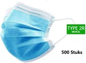 MedPro Medische wegwerp mondkapjes | Type IIR | Mondmasker | 500 Stuks | Gecertificeerd | CE - TUV - EN14683:2019 | Disposable Medical Mask | 3 Laag