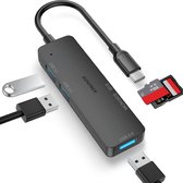 Sounix USB C HUB - 5 in 1 USB Splitter  - USB 3.0 - SD/Micro SD Cardreader - Zwart