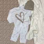 Geboorte kledingset meisje-geboorte set met naam baby op de muts-3delig-Maat 56