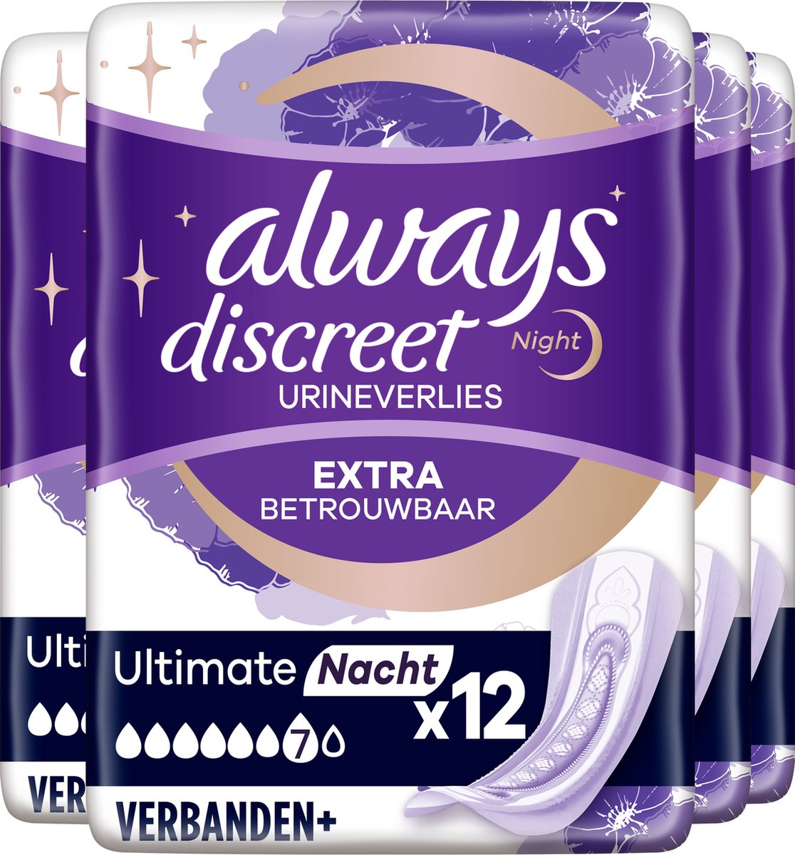 Pansement pour perte urinaire Always Discreet - Plus Ultimate Night - Value  Pack 4 x
