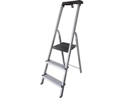 Alumexx Hobby-Line - Huishoudtrap 3 treden - Keukentrap - Inklapbaar - 2.57m werkhoogte