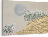 Schilderij op Canvas - 60 x 40 cm - Huis uit Momoyogusa - Kunst - Kamisaka Sekka - Wanddecoratie - Muurdecoratie - Slaapkamer - Woonkamer