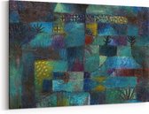 Schilderij op Canvas - 60 x 40 cm - Terrasvormige tuin - Kunst - Paul Klee - Wanddecoratie - Muurdecoratie - Slaapkamer - Woonkamer