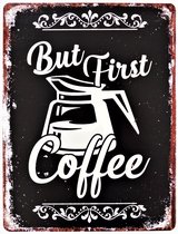 2D Metalen wandbord "Coffee" 33x25cm