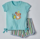 Woody pyjama meisjes - axolotl - blauw - 221-3-BST-S/822 - maat 80
