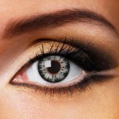 Kleurlenzen - Glossy Grey - jaarlenzen met lenshouder - grijze contactlenzen Fashionlens®