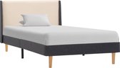 Decoways - Bedframe stof crème 90x200 cm
