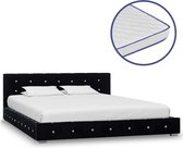 Decoways - Bed met traagschuim matras fluweel zwart 140x200 cm