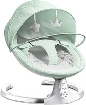 Schommelstoeltje Baby - Elektrische BabySchommel - Baby Swing - Wipstoel Elektrisch - Afstandsbediening - Muziek - Groen