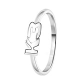 K3 - Meisjes - Kinder ring met plating - Letter - Cadeau - Echt Zilver - Zilverkleurig