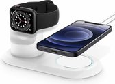 2 In 1 Silicone Laadstation Voor geschikt voor Apple Watch - Wit | Watchbands-shop.nl