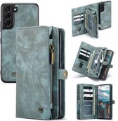 CASEME - Samsung Galaxy S22+ hoesje - Luxe Leren Portemonnee - Blauw