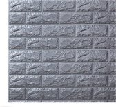 Zelfklevende 3D Stenen Muursticker - Zelfklevend Behang - Plaktegels - Waterafstotend - Voor Keuken, Toilet En Badkamer - 10 Stuks - Grijs