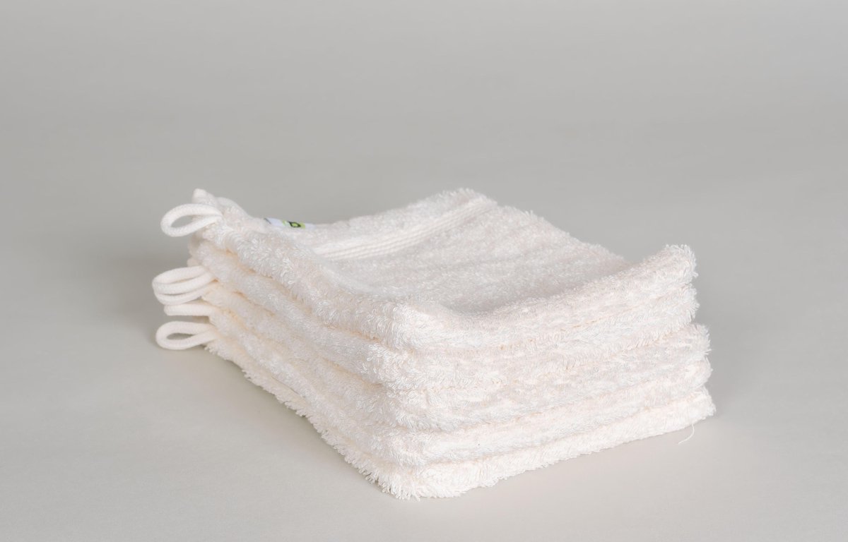 Bamboe washandjes wit 16 x 21 - 5 stuks