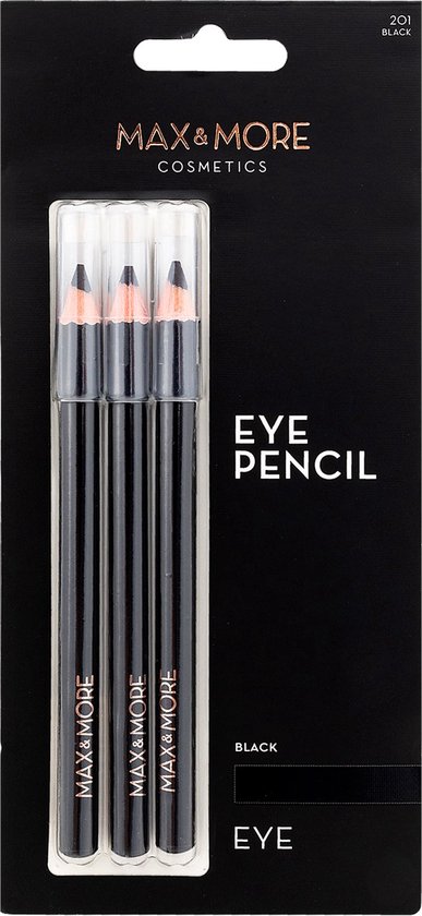 MAX & MORE - Oogpotlood - Zwart - 3 stuks - Eye pencil - Vegan