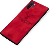 Ninzer Samsung Galaxy Note 10 Plus hoesje - Cloth Texture Back Cover - Rood
