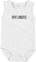 Baby Rompertje met tekst 'Opa's knuffel' | mouwloos l | wit zwart | maat 50/56 | cadeau | Kraamcadeau | Kraamkado