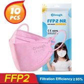 FFP2 kindermondkapje ffp2 | FFP2 type KN95 | ffp2 kinder mondkapjes wegwerp 4 - 12 jaar | kinderen 10 Stuks masks in verpakking roze