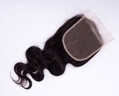 Human hair body wave lace closure 4x4 14 inch