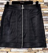 Leer look rok | slangen print | zwart | maat S