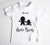Ik word grote broer | zwangerschapsaankondiging | T-shirt - Wit (maat 86-92)