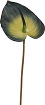 Kunstbloem - Anthurium- topkwaliteit decoratie - 2 stuks - zijden bloem - blauw - 50 cm hoog