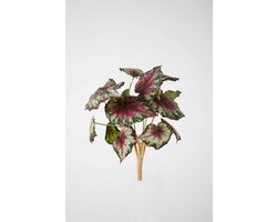 Kunsttak - Begonia - Hedera- topkwaliteit decoratie - 2 stuks - zijden tak - groen/paars - 45 cm hoog