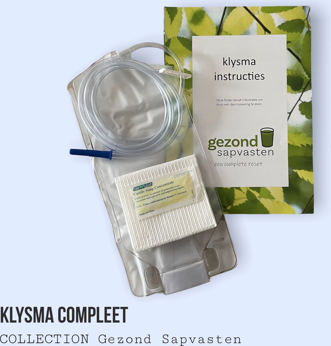 Klysma Compleet 1,5 liter met zeep en onderlegger spoeling anaal