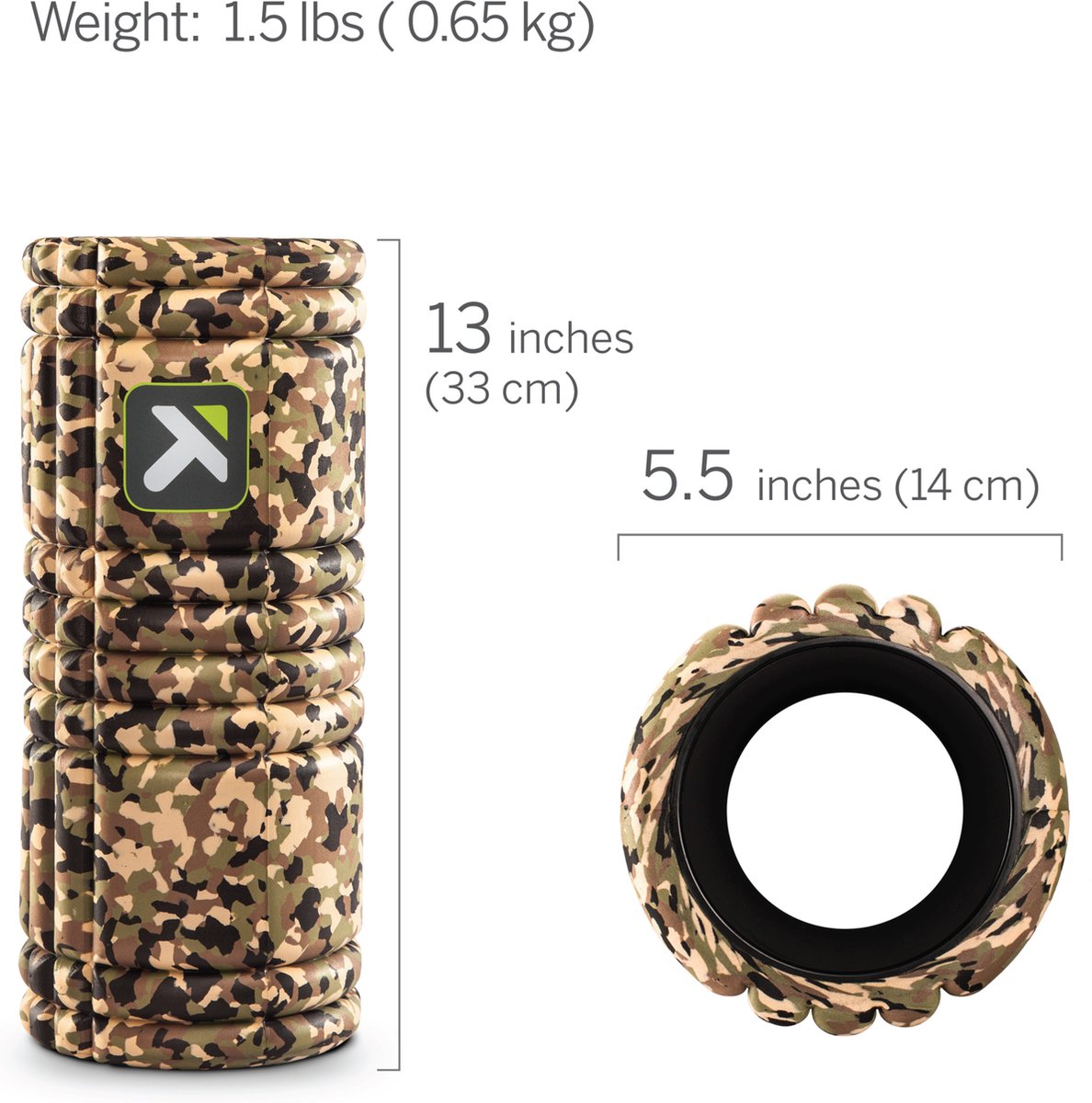 TriggerPoint - The Grid 1.0 Foam Roller - 33cm - Camo - Schuim - Massage Roller - Yoga - Pilates - Fitness thumbnail 3