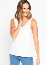 LOLALIZA Tank top met V-hals - Ecru - Maat S