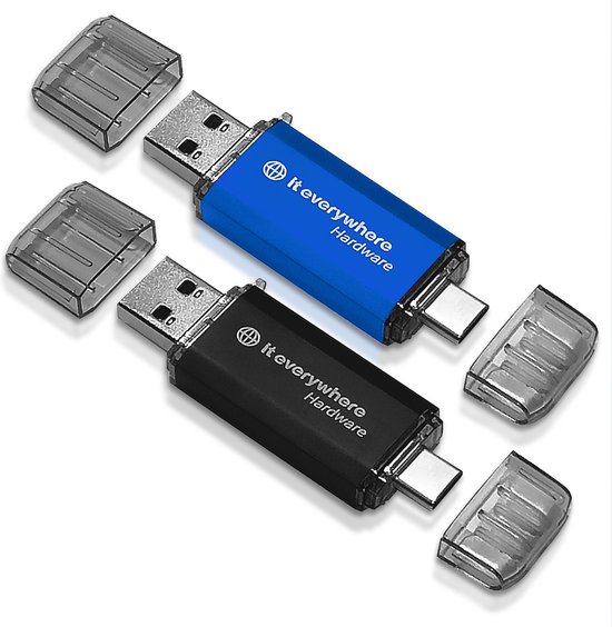 IT-Everywhere USB-Stick – Smartphone USB-C naar A – 64GB – Zwart