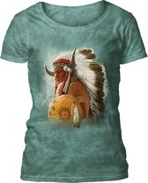 Ladies T-shirt Native American Portrait L