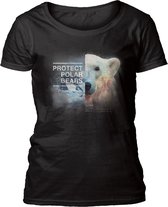 Ladies T-shirt Protect Polar Bear Black S