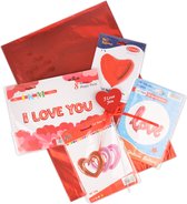 Ballonen Set - Liefde & Hartjes Decoratie Set Helium – I Love you - Cadeautje - Valentijnsdag Man & Vouw - Valentijn Hem & Haar - Rood