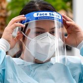 10 x Écran facial - Écran facial - Écran anti-éclaboussures - Masque facial - FACE SHIELD - Capuchon de protection pour le visage - bactéries - virus - masque de sécurité - capuchon buccal - écran facial - transparent
