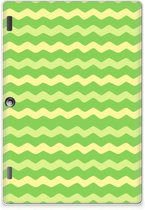 Print Case Lenovo Tab 10 | Tab 2 A10-30 Tablet Hoes Waves Green met doorzichte zijkanten