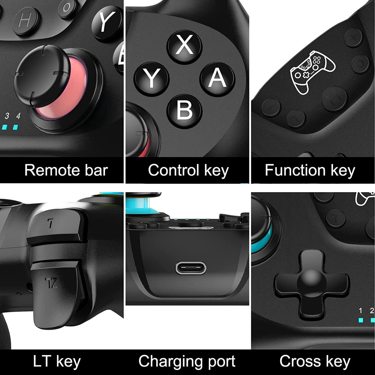 Draadloze Pro Controller Geschikt voor Nintendo Switch / Lite / OLED met Ergonomische Multifunctionele Handvat Gripstand – foto 6