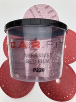 Carfit velcro schuurschijven - P220 - klittenband - red film - multiholes