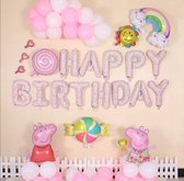 Peppa Pig versiering decoratie verjaardag feestpakket XL 68 delig incl. opblaaspomp en diverse ophangaccecoires
