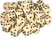 scarlet play | Kubusenset "Casino 50" met 50 stuks in stoffen zak; in standaard formaat voor 6-zijdige kubussen van 16 mm; spelletjes zoals in een casino. Ivoor 14 mm
