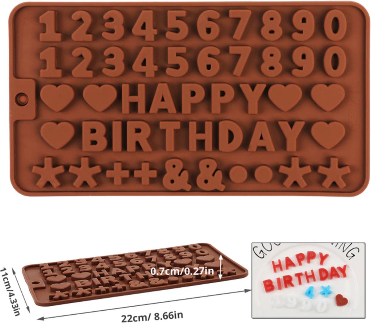 Chocoladevorm - Chocolademal - Chocolatier - Siliconen mal - Happy Birthday