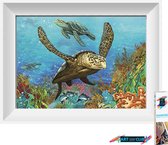 Artstudioclub® Diamond painting volwassenen volledige bedekking Schildpad 30x25cm