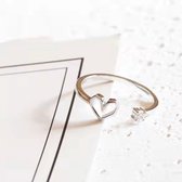 Gading® dames Ring met hartje -zirkonia ring- one size ring