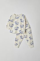 Woody pyjama badstof baby unisex - gebroken wit met ijsbeer all-over print - 212-3-WPD-T/914 - maat 62