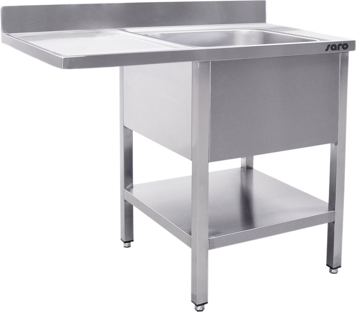 Saro Spoeltafel Met 1 Wasbak - Rechts - 700 Mm Diepte - 1200 Mm 700-2600R - Horeca & Professioneel