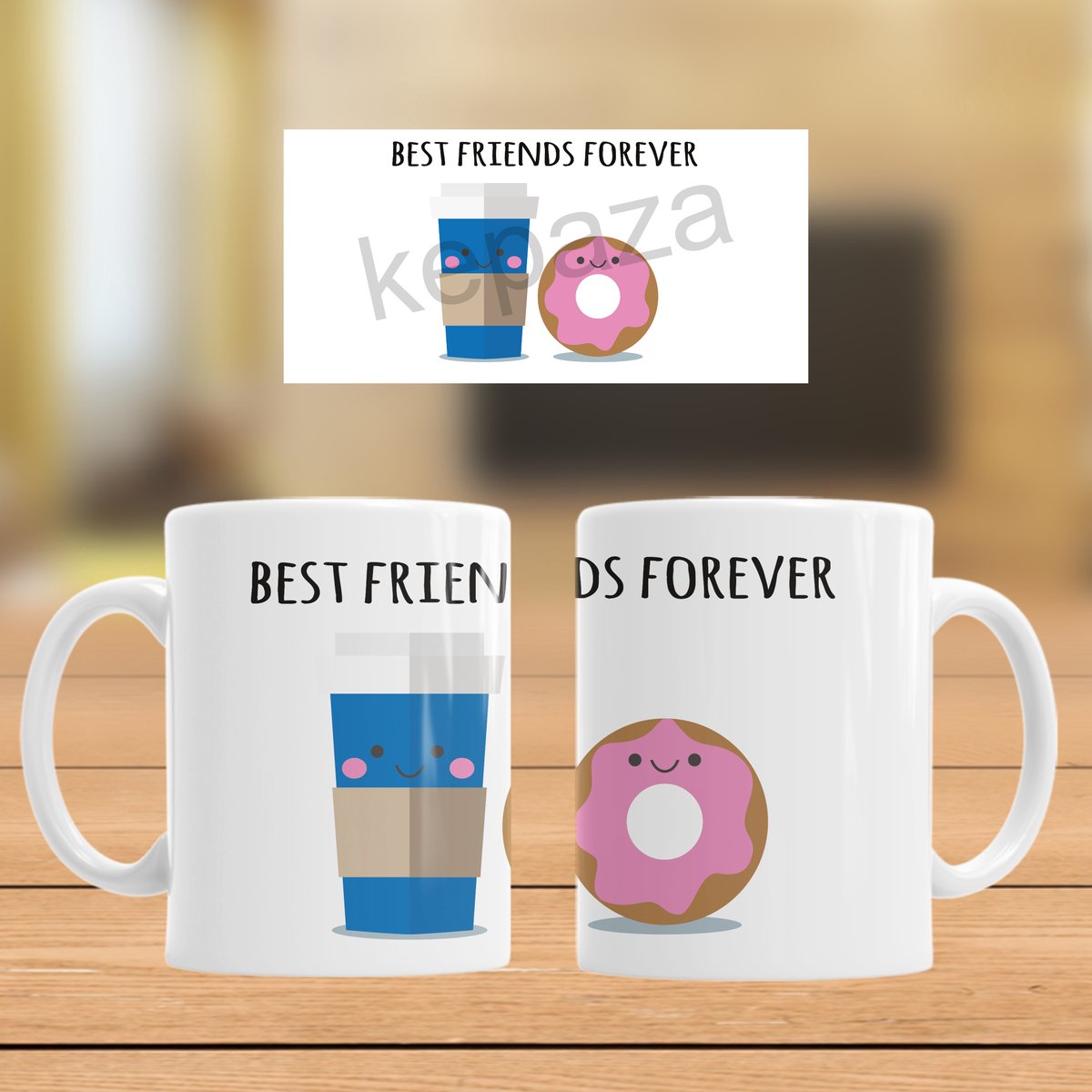 Mok Best Friends Forever (koffie/warm chocomelk en donut)