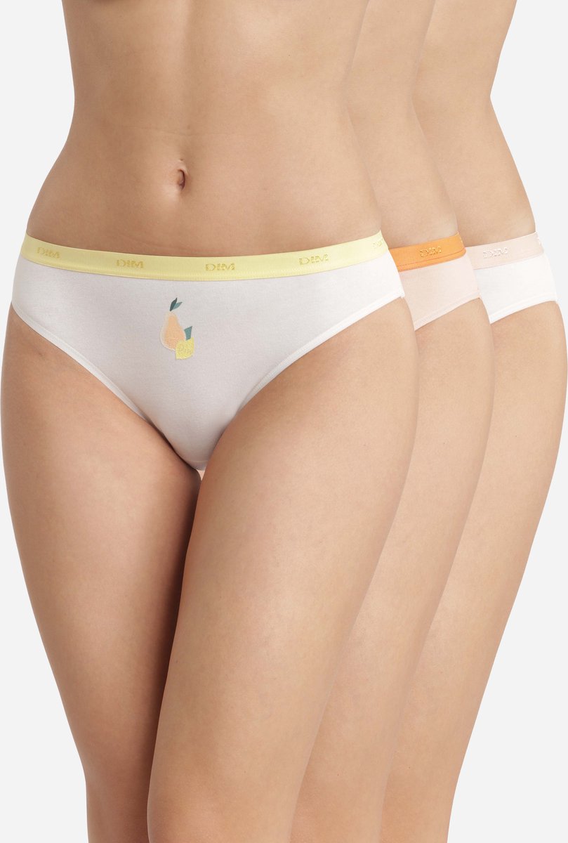 DIM Les Pockets Coton Dames Slips 3 Pack Zwart Grijs Zwart Maat 42 44 bol