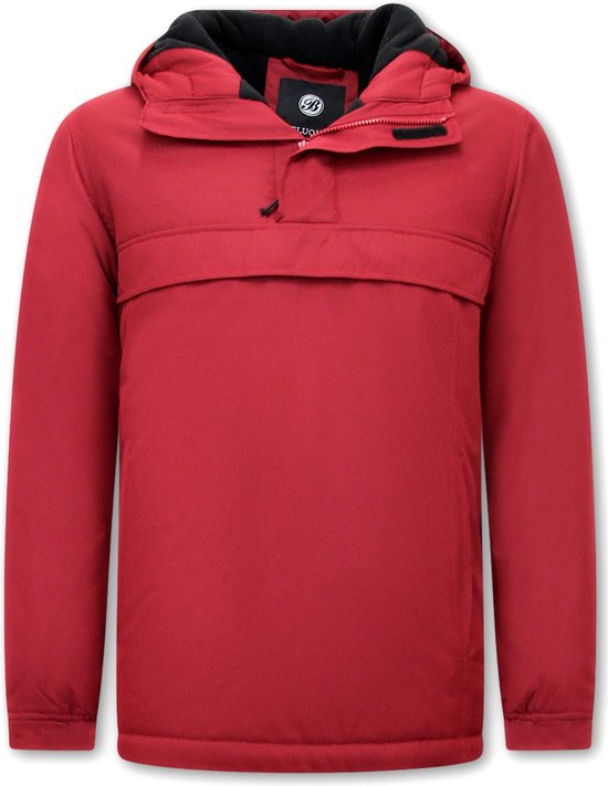 Heren Winterjas Anorak Voor Over het Hoofd - Rood