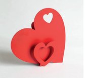 Arti e Mestieri - radiatorbakje - hart - rood - ijzer - 24x5x24 cm